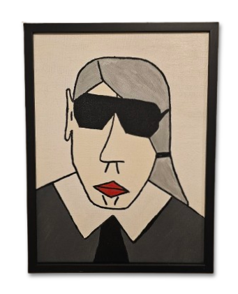 tableau Karl Lagerfeld  à l huile