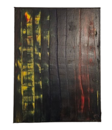 Tableau Doux Mélange huile. Huile appliquée à la spatule 