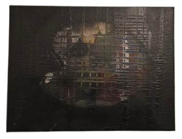 Tableau l'artiste résiste Coulures acryliques et palette 