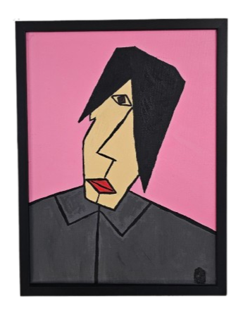 Tableau : hommage Indochine / Nicola Sirkis à l huile